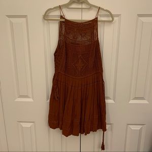 Free People Crochet Orange Dress